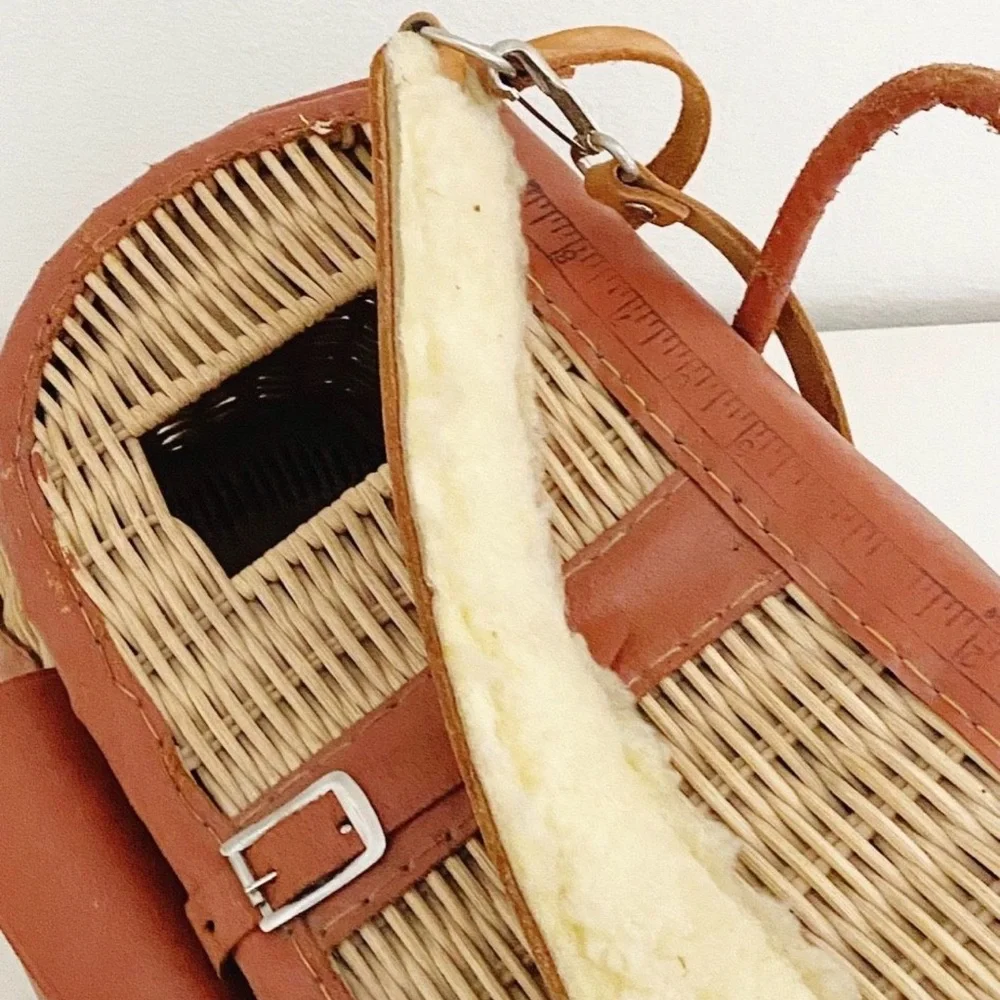 Vintage Wicker and Leather Fishing Creel Basket - Picture 3 of 8